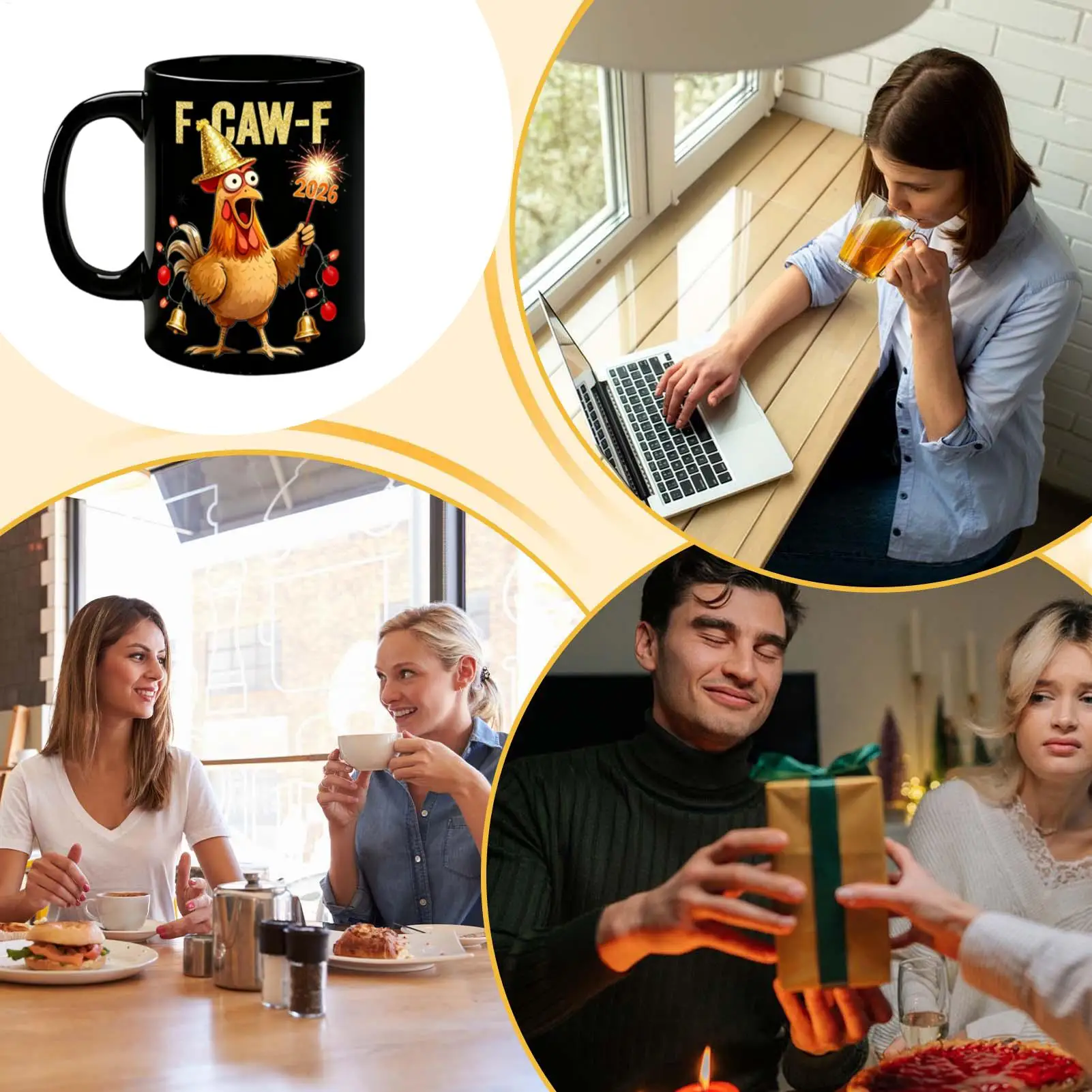 Christmas Coffee Mugs Chick Pattern Cartoon Cup Ceramic Christmas Coffee Cup For Men Youth Child Friend Mom Lady Kitchen Holiday