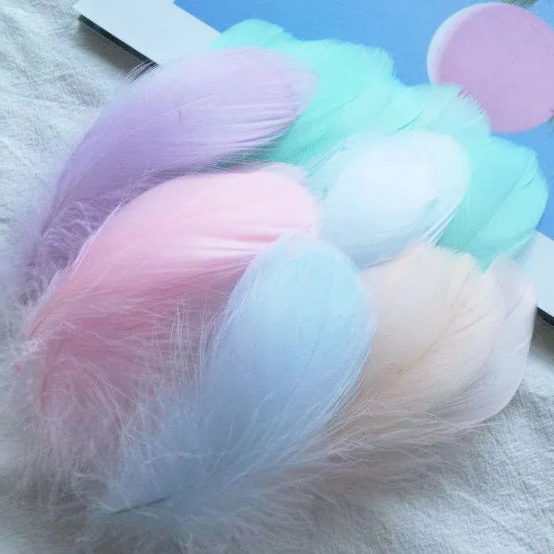 Goose Feathers for Crafts 8-12cm Swan Plumes Wedding Party Handicraft Accessories Decoration Dream Catcher 100pcs