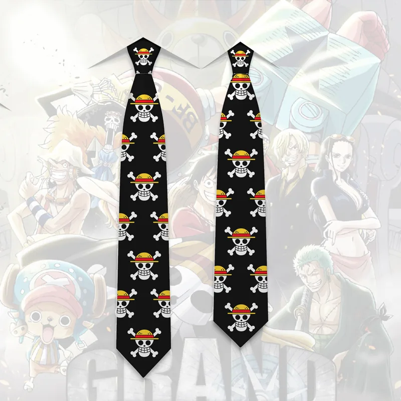Anime Monkey D. Luffy Cartoon Skull Ties Cosplay Men Women Lovers Bow Tie Christmas Gift Prop Clothing Accessories