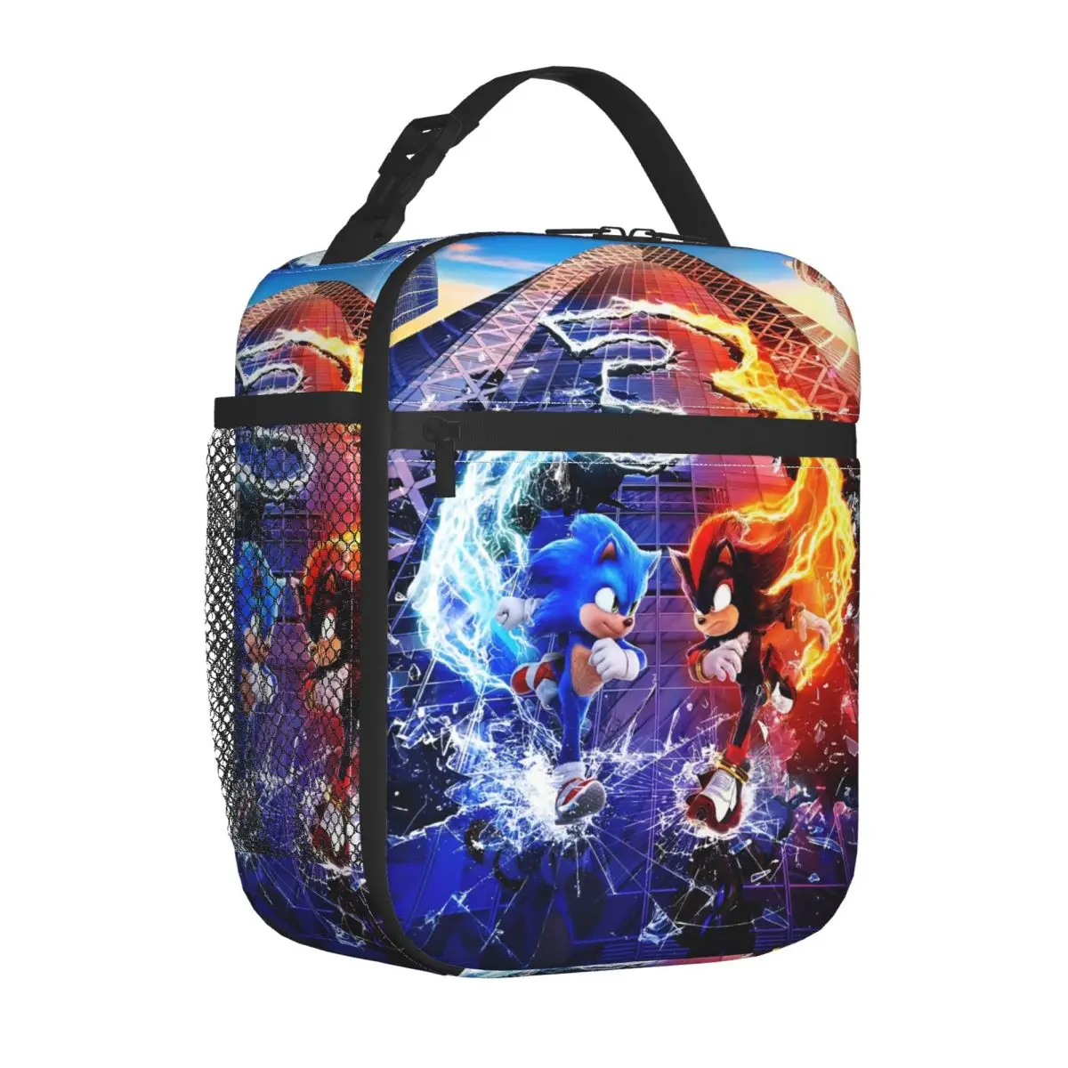 S-SonicS Insulated Lunch Bags Storage Food BoxThe Hed gehog Portable Shadows Thermal Cooler Bento Box For School Office 2