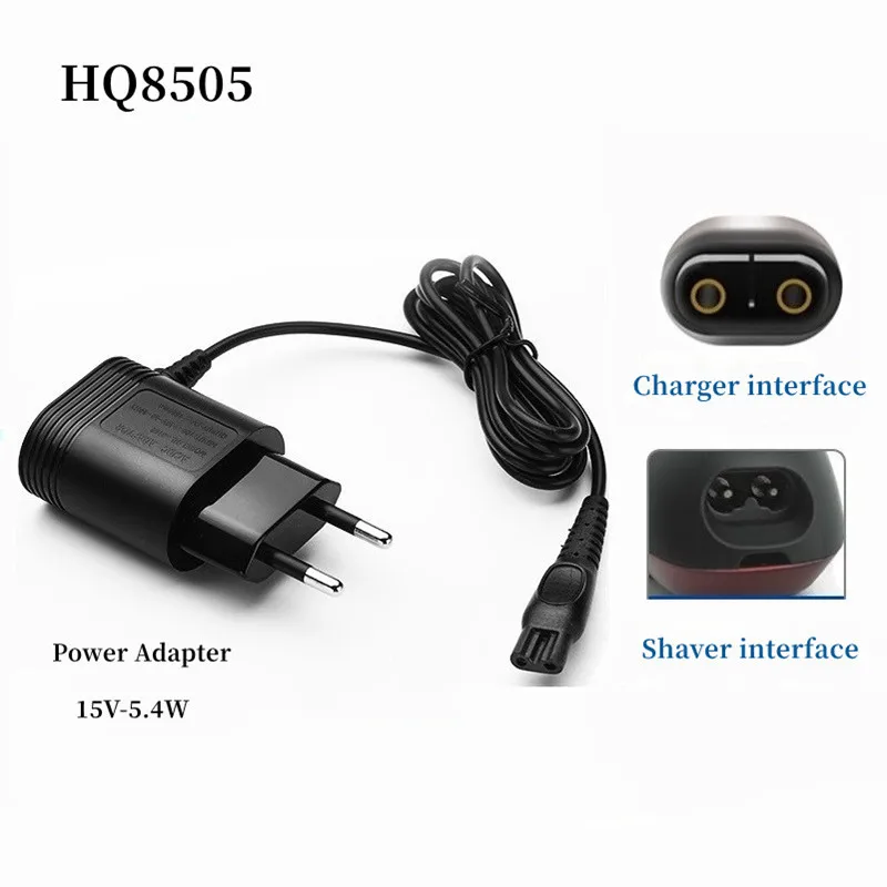 2 Prong Charger EU Plug Power Adapter for PHILIPS Shavers HQ8505/6070