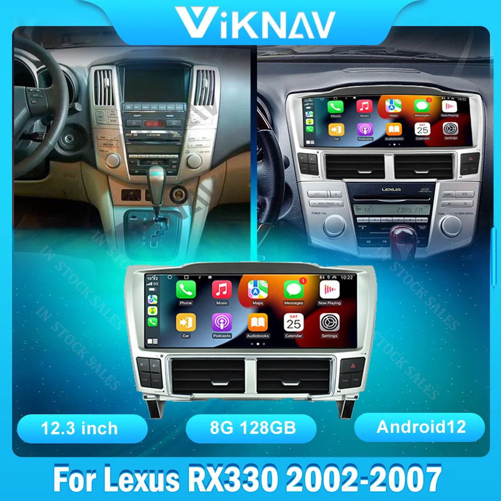

12.3inch Android 12 Car Radio For Lexus RX RX300 RX330 RX350 Toyota Harrier Car Multimedia Video Player GPS Navigation