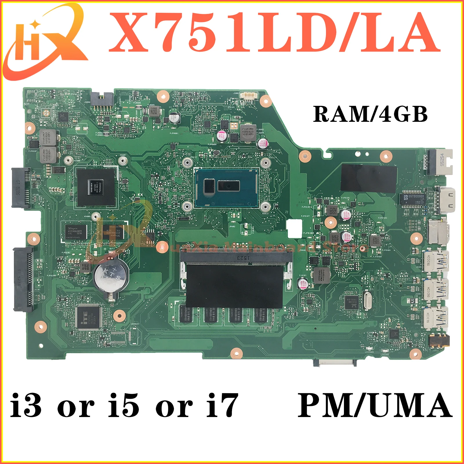 Motherboard ASUS X751LD F751M 60nb0600-mb2610 intel Pentium N3540 mb2800 gt820m