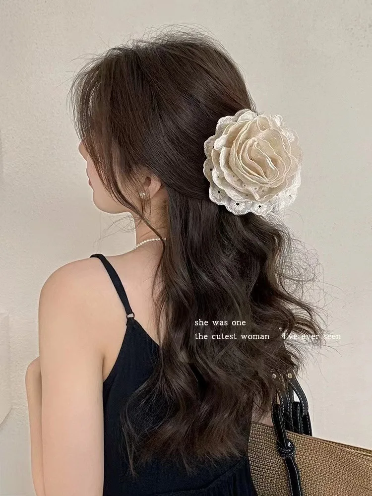 1-teilige Damen-Haarklammern, Blume, süß, modisch, elegant, sanftes Haar, einfache, vielseitige koreanische Haar-Accessoires für Mädchen – Detail 4
