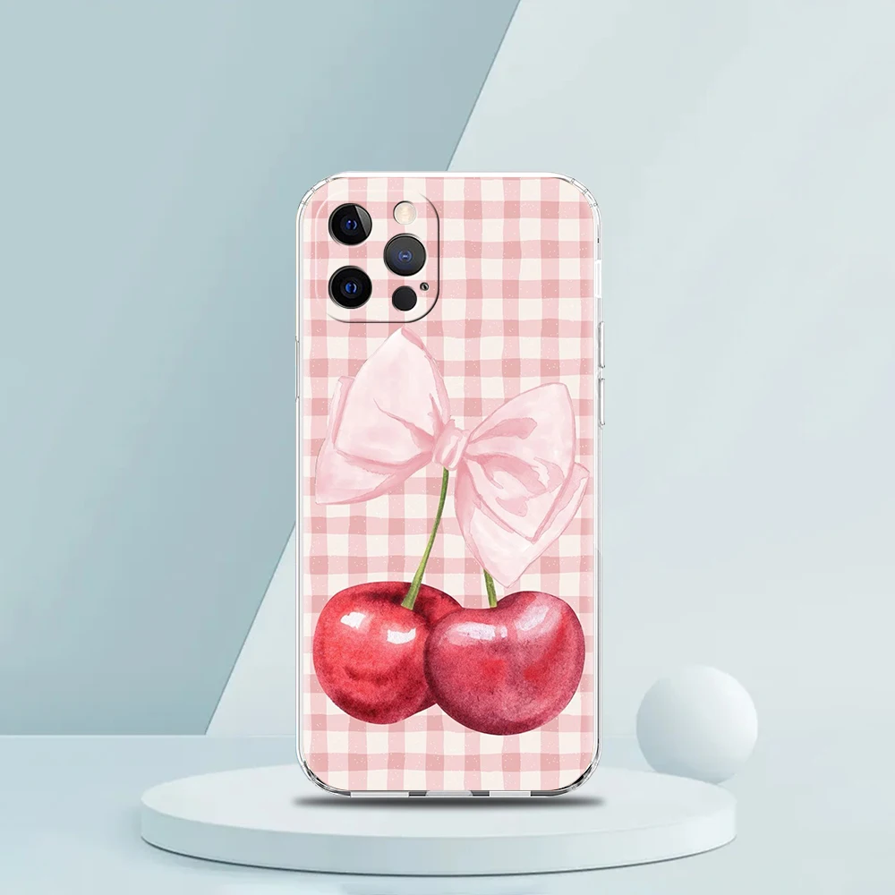 Cherries Luxury Soft Silicone Clear Phone Case