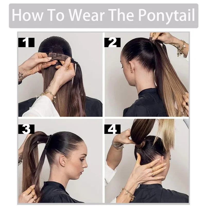 Clip In Ponytail Hair Extension VIVIEIEI Ponytail Hair Extension 22 Inch 100g Natural Black Clip In Wrap Around Hair Hairpieces
