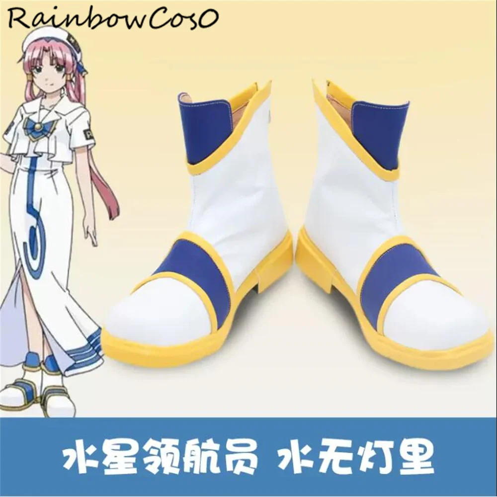 

Обувь для косплея Mizunashi Akari Aqua Marine ARIA, ботинки, Аниме Стиль, Хэллоуин, Рождество, RainbowCos0W3936