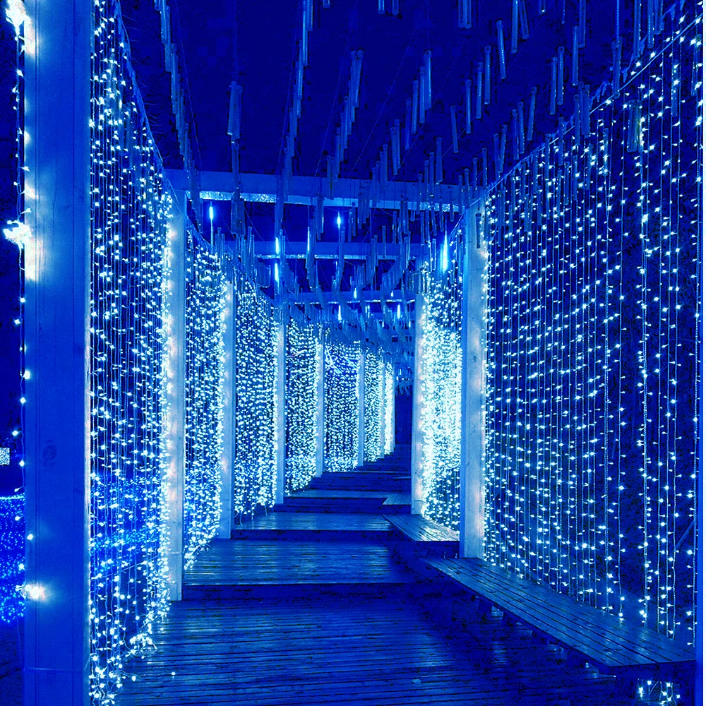 thumbnail image 2 of Guirnalda de luces LED con forma de carámbano, 110 V, enchufe estadounidense, para Año Nuevo 2025, 3 x 1, 3 x 2, 3 x 3, 6 x 3 m, decoraciones navideñas 2025, 2 of 5