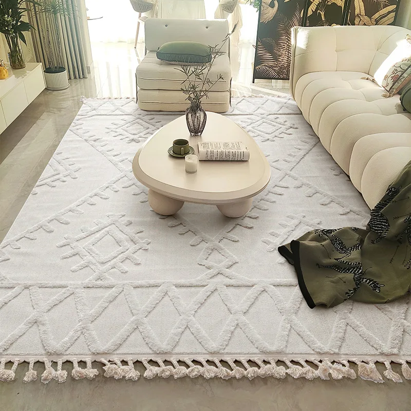 Tappeto A Pelo Corto Beige 200x290 Cm - Moderno, Per Soggiorno, Camera, Ufficio, Facile Pulizia, Polipropilene - Foto 6