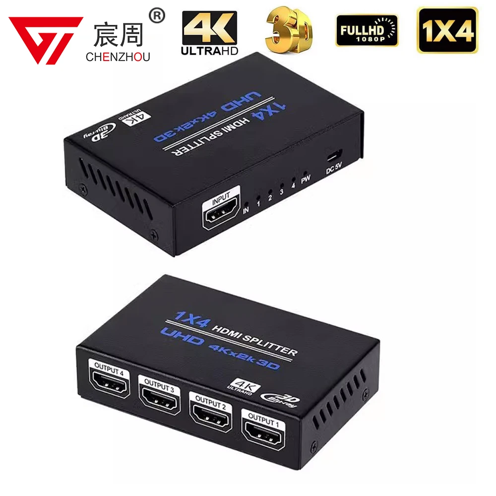 Splitter Hdmi 4K 1 X4 Splitter Distributore Hdmi 1 In 2 Out Amplificatore Hdmi Splitter Video 4K 30Hz Hdcp 1.4 Per Ps4 Xbox Hdtv