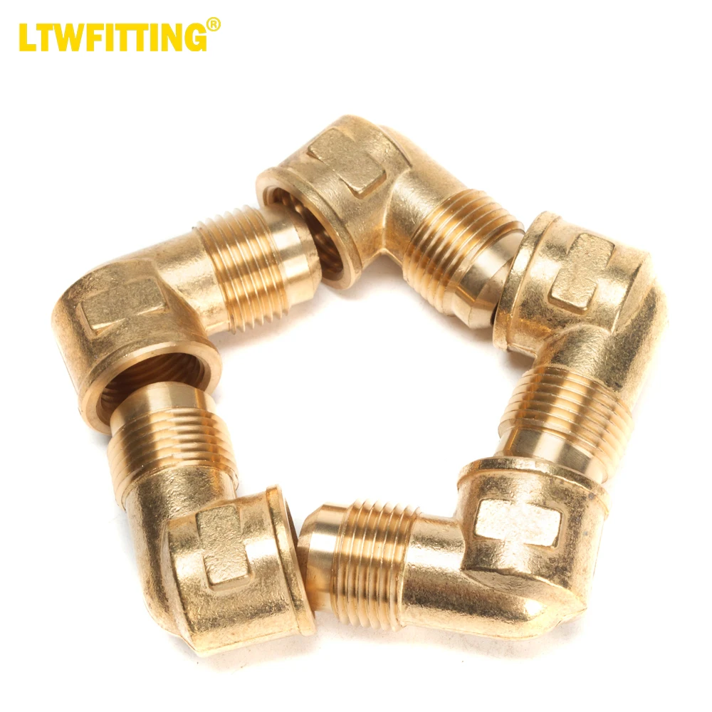 

Латунный фитинг LTWFITTING 5/8 дюйма OD x 1/2 дюйма, Женский NPT 45 градусов, раструбный 90-градусный трубочный фитинг (комплект из 5 шт.)