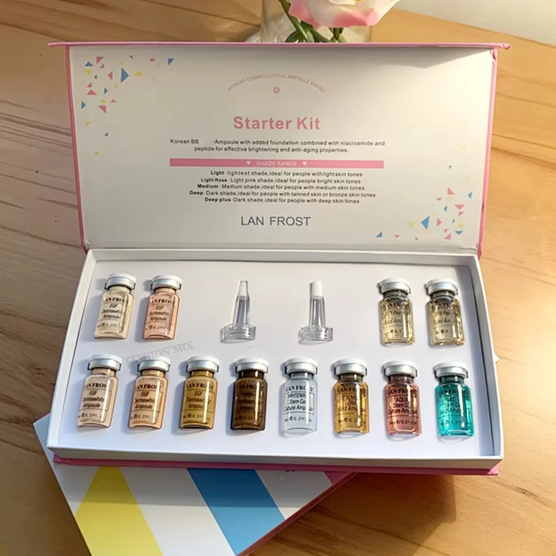 12PCS Korean BB Glow Kit Niacinamide Peptide Serum Concealer Cream Long-lasting Foundation Makeup Set Women Essential Cosmetic 5