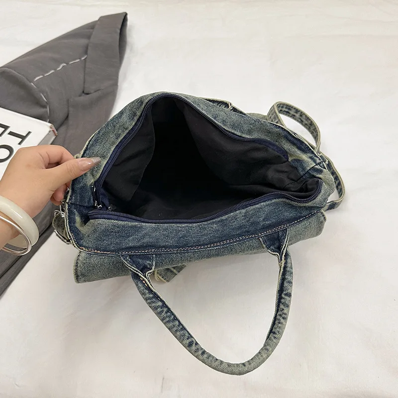 Wash Denim Bags For Women Luxury Designer Handbags And Purses 2025 New In Vintage Large Capacity Commuting Shoulder Crossbody
