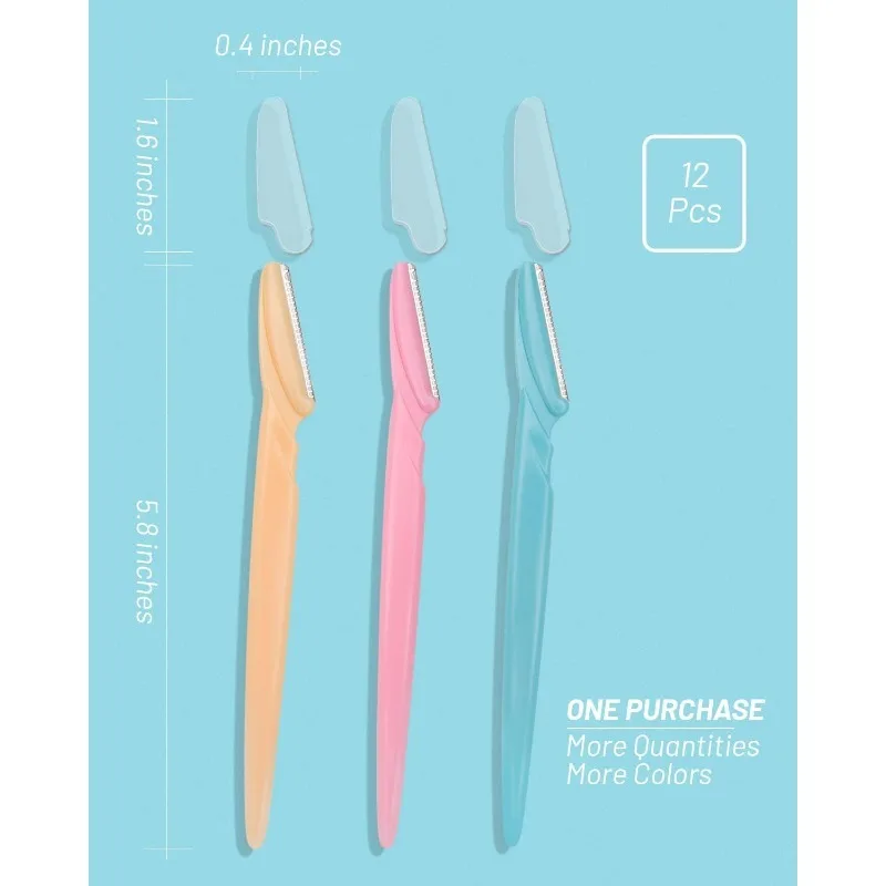 Eyebrow Razor 12 Pcs Dermaplaning Tool for Women Face Professional Facial Hair Remover