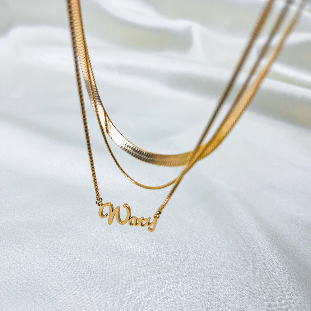 eManco Women's Multi-Layered Round Snake Chain Necklace