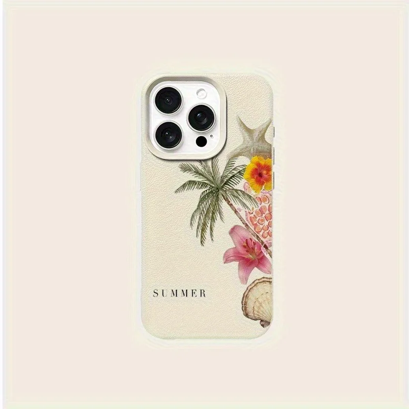 รูปสินค้า เคสโทรศัพท์ลายลิ้นจี่ ต้นมะพร้าว ปลาดาว สำหรับ iPhone 17/16/15/14/13/12/11 Plus Pro Max