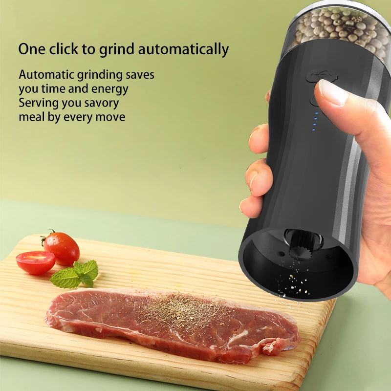 

Electric Salt And Pepper Grinder Automatic Spice Grinder Pepper Mill Herb Spice Mill Adjustable Coarseness Kitchen Gadget Sets