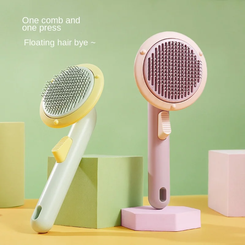 

Pet Comb Hair Removal Brush Cat and Dog Hair Removal MassageSaucer Self-cleaning Comb Cleaning Products Can Be Shipped Directly