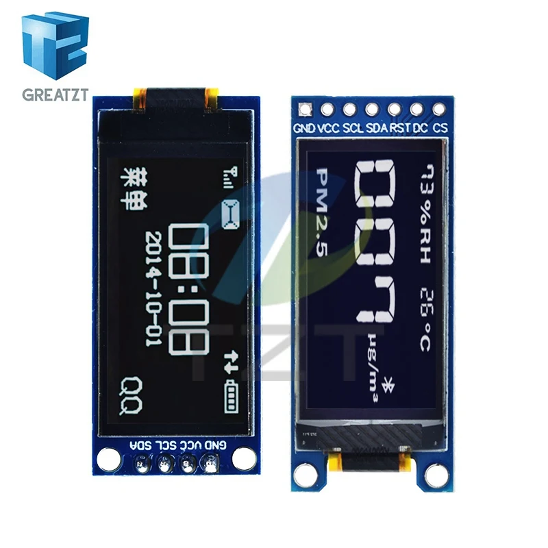 GREATZT 아두이노용 OLED 수직 스크린 모듈, 1.3 인치 OLED 디스플레이, 4 핀 7 핀 64 × 128 LCD 모듈, SH1107, 1.3 인치
