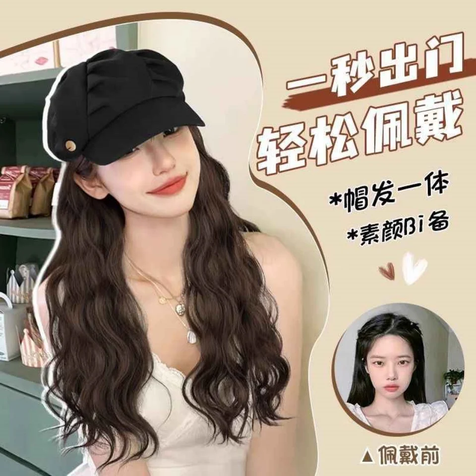 Synthetic Hair Long Curl Wig for Women Autumn Winter