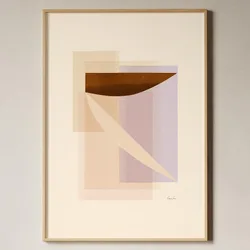 Textured Abstract Canvas Art: Minimalist Modern Geometry in Beige - 40X60cm Unframed (5)