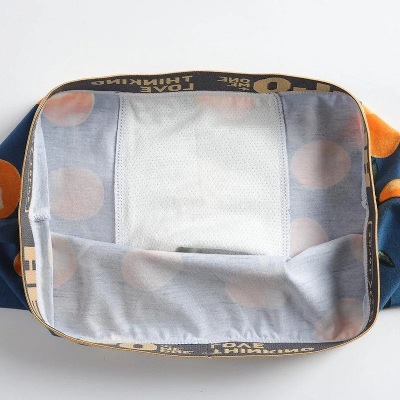 Men Underwear Boxer Shorts Men's Panties Cotton Boxer Men Cartoon Fruit Underpants Breathable Comfortable Moisture Male Boxers