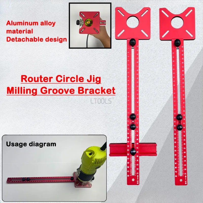 Milling Groove Bracket with Base Woodworking Router Circle Jig for Trimming Machine Carpentry Circle Cutting Guide Board Tools arc template for wardrobe corners inner circle trimming machine arc shaped chamferer woodworking round corner mold artifact