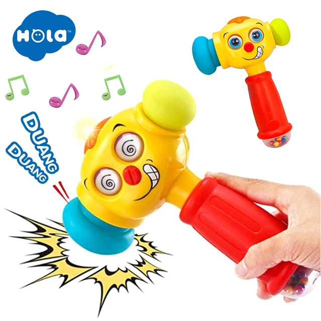 HOLA Baby Boy Toys Light& Musical Baby Hammer Toy for 12 to 18 Months Up Funny Changeable Eyes Baby Hammer Toy 1