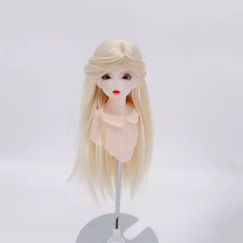 

Шарнирные лезвия волос, прямые челки, модифицированные кудрявые, сделай сам, подарок, Стайлинг, мягкий шелк, молочно-Золотой кукольный парик, розничная продажа, оптовая продажа