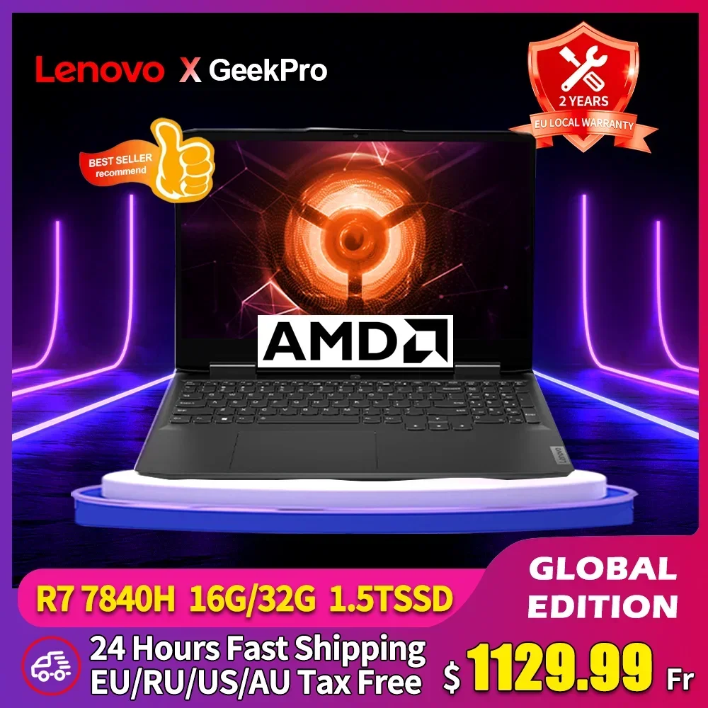 Lenovo GeekPro G5000 E-sports Gaming Laptop 2023 AMD Ryzen 7 7840H RTX ...