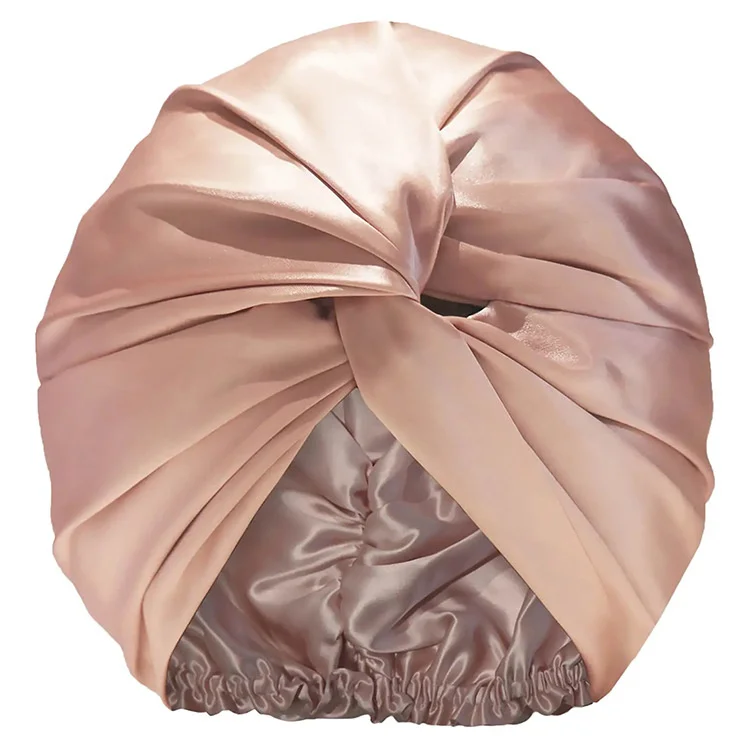 

19 mm 100% silk Women Sleep Hat Soft Pure Silk Charmeus Night Cap Hair Bonnet Comfortable Head Elastic Band Hair Loss Cap