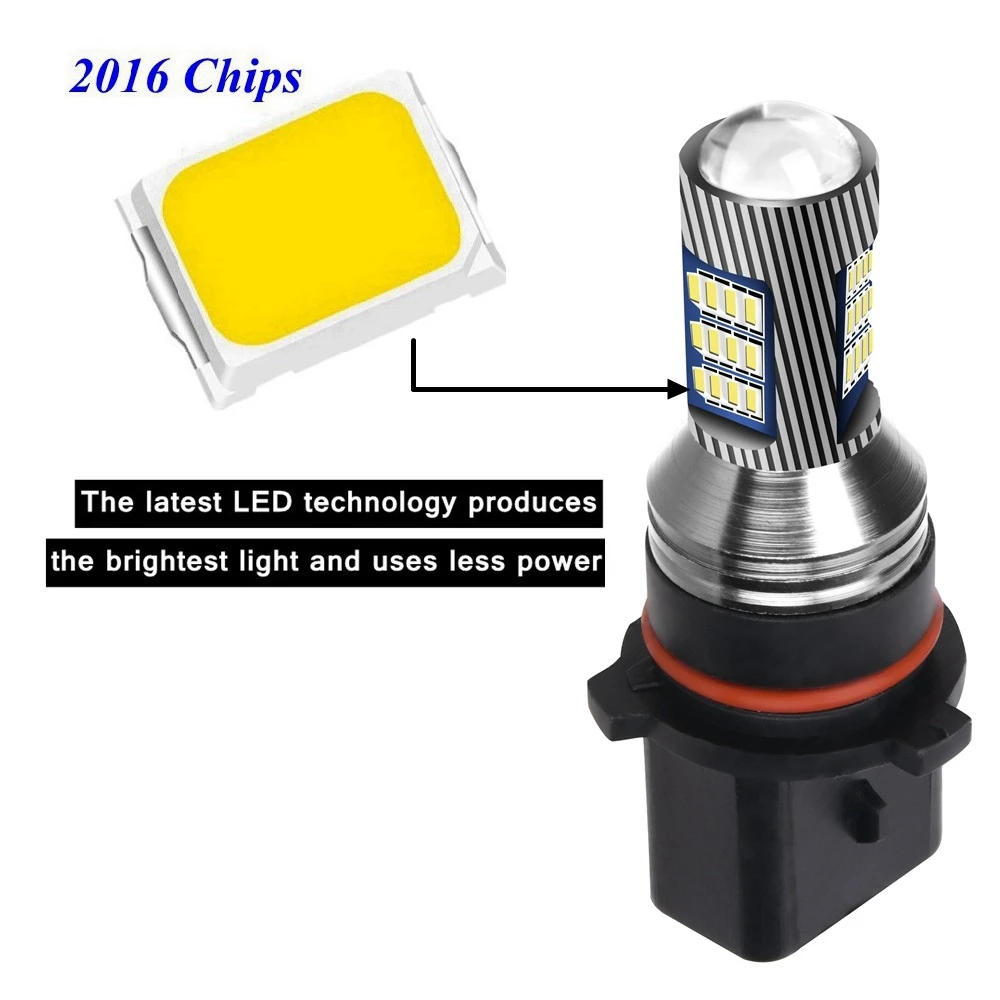 2PCS ο P13W   2016 LED ڵ DRL   ְ  Ʈ ڵ Ƽ Ȱ  Foglamps 6000K  12V
