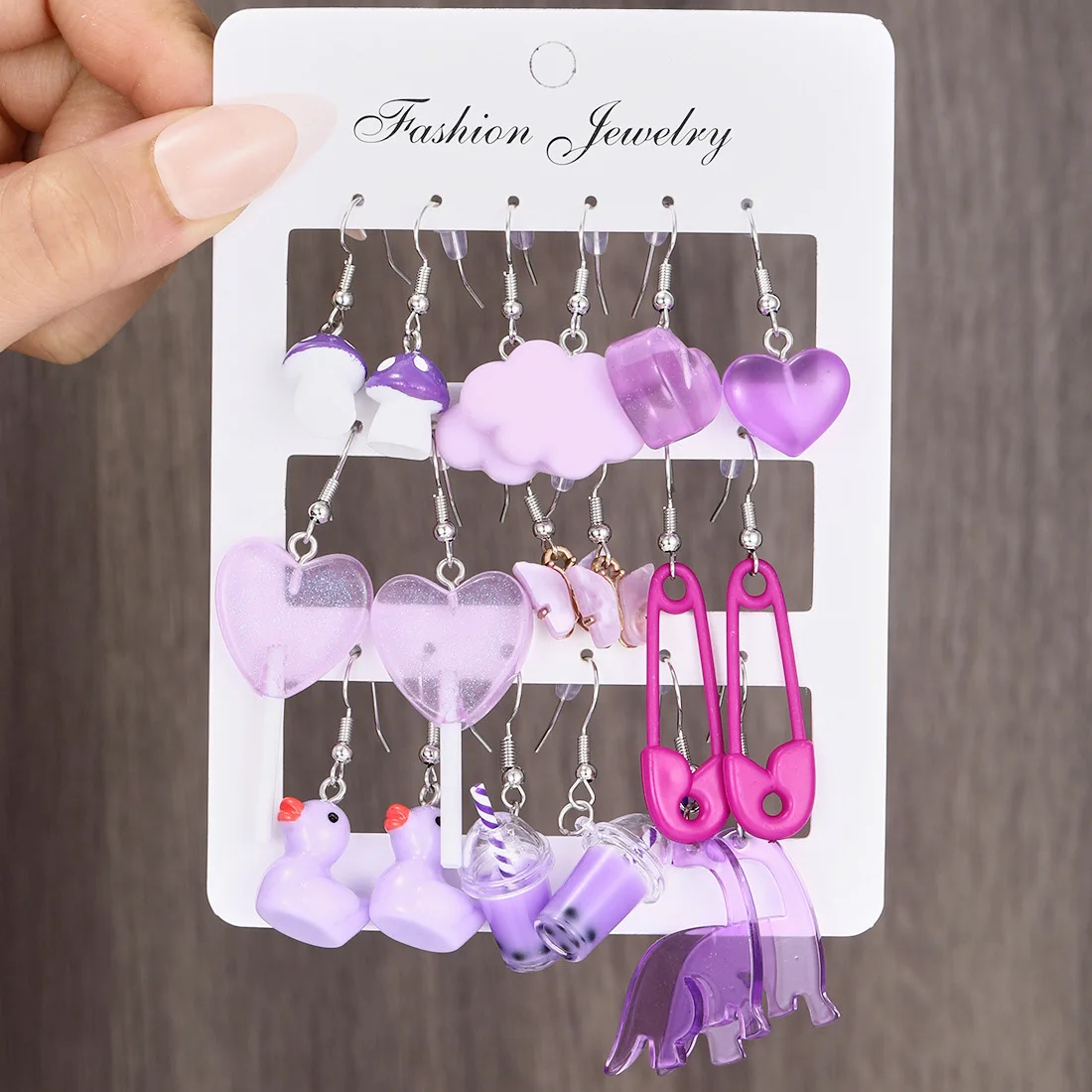 ANDPAI 2 Pairs Unique Funny Acrylic Cartoon Cow Dangle...