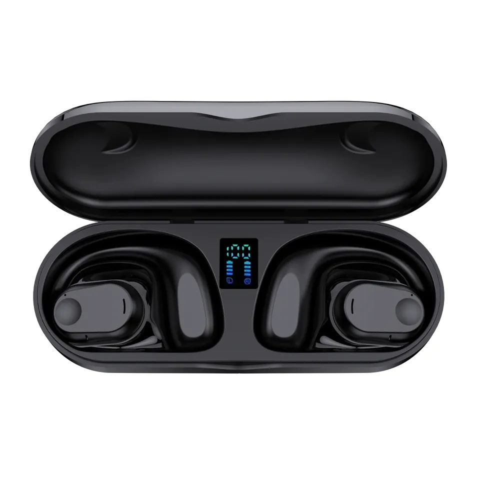 Aw-ipipoo T88 Sports Wireless Headphones BT V5.3 Led Display Ear Hooks 9d Stereo Bone Conduction Ear Hook Wireless Earbuds