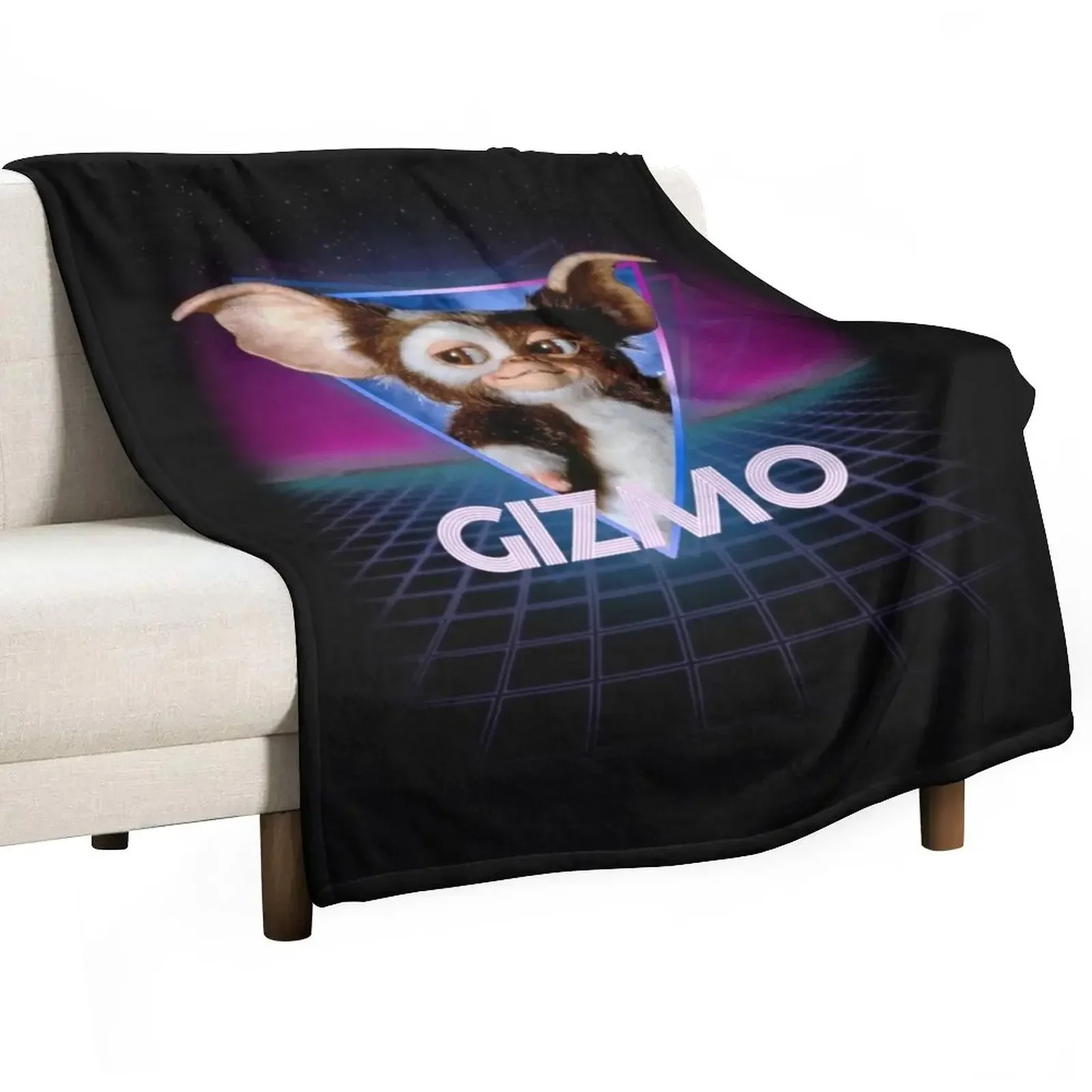 Gremlins Gizmo Retro 80S Neon Landscape Throw Coperta Soffice Trapunta Coperte Mobili