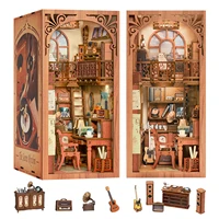 CUTEBEE DIY Book Nook Miniature Dollhouse Booknook with Touch Light Dust Cover Bookshelf Insert for Decor Gifts Secret Rhythm 1