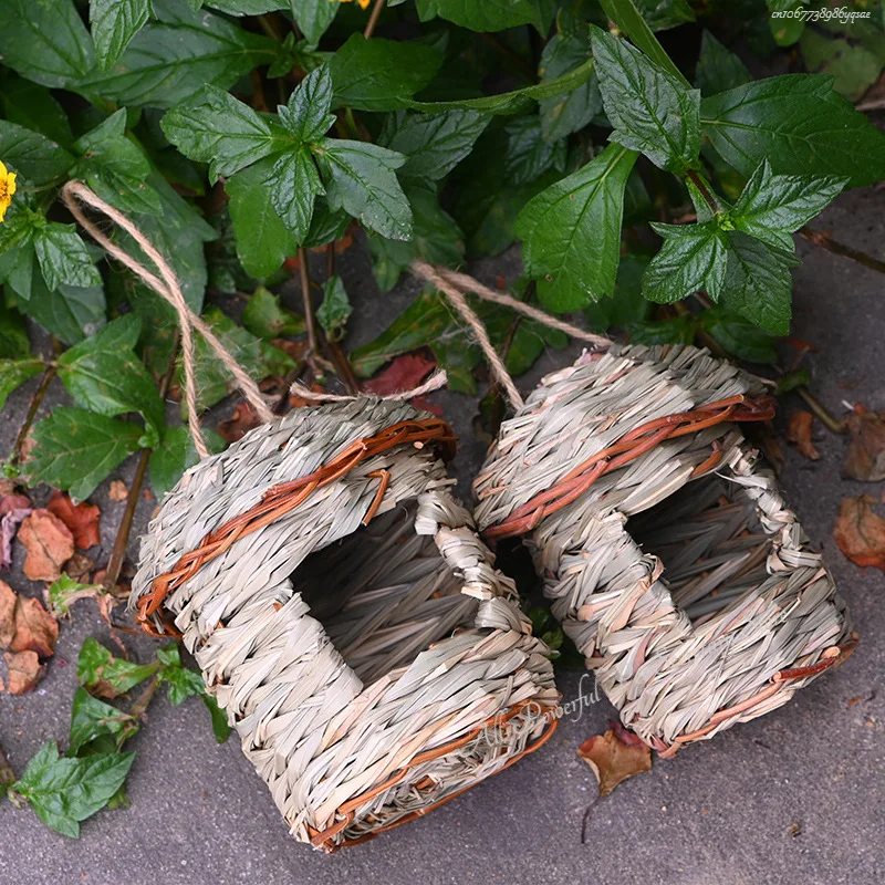 Bird&rsquo;s Nest Square Mouth Spherical Woven Hanging Creative Outdoor Garden Birdhouse Hatching Breeding House Nest Bird Accessories Bird Cage Accessories Bird House Bird Nest