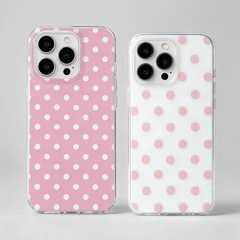 Pastel Pink Polka Dot Clear Phone Case