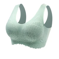 Women's New Lace Lace Fixed Cup Underwear with No Steel Ring All Year Round Gathering Anti Sagging High-quality Vest Style Bra