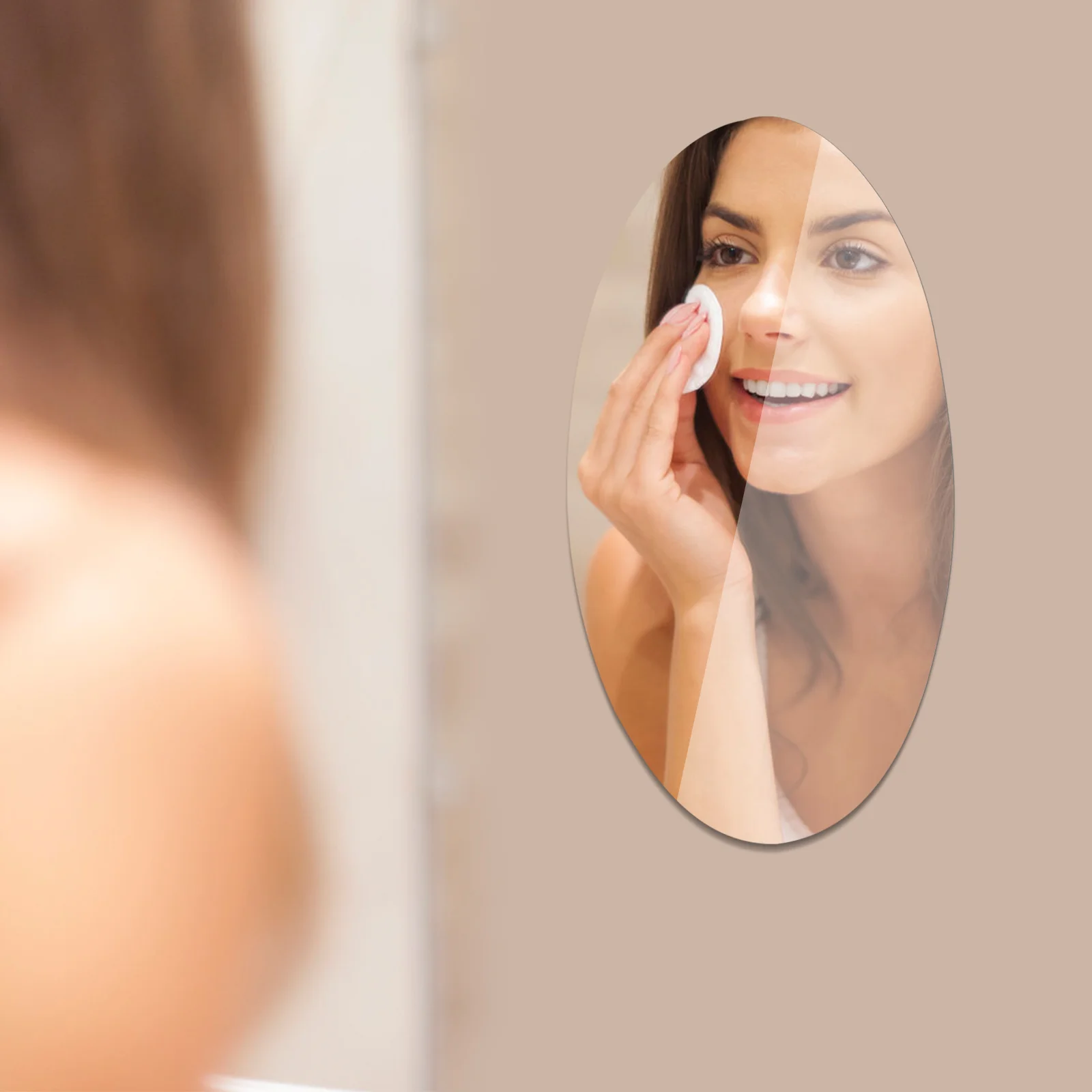 

2 Pcs Vanity Mirror Wall Sticker Makeup Stickers Accent Acrylic Home Decorations