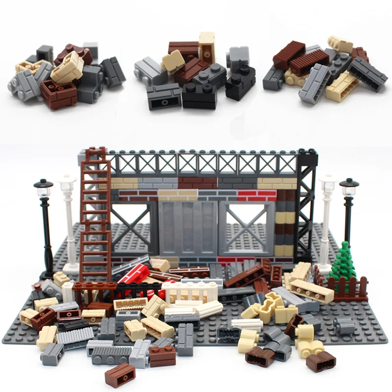City Build Moc 98283 Architettura Fai Da Te Block Bricks Wall Brick Lamp Vista Militare Building Blocks Parts Giocattoli Compatibili Creative