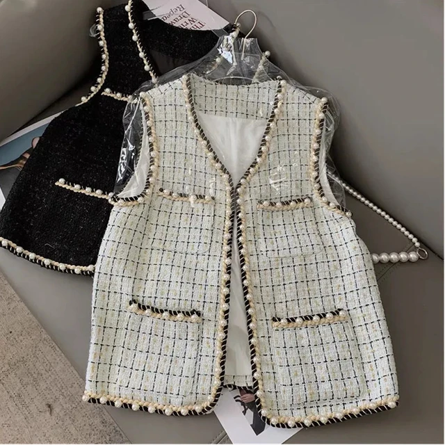 2023 Autumn New All-Matching Slim Fit Solid Vest Tweed Waistcoat