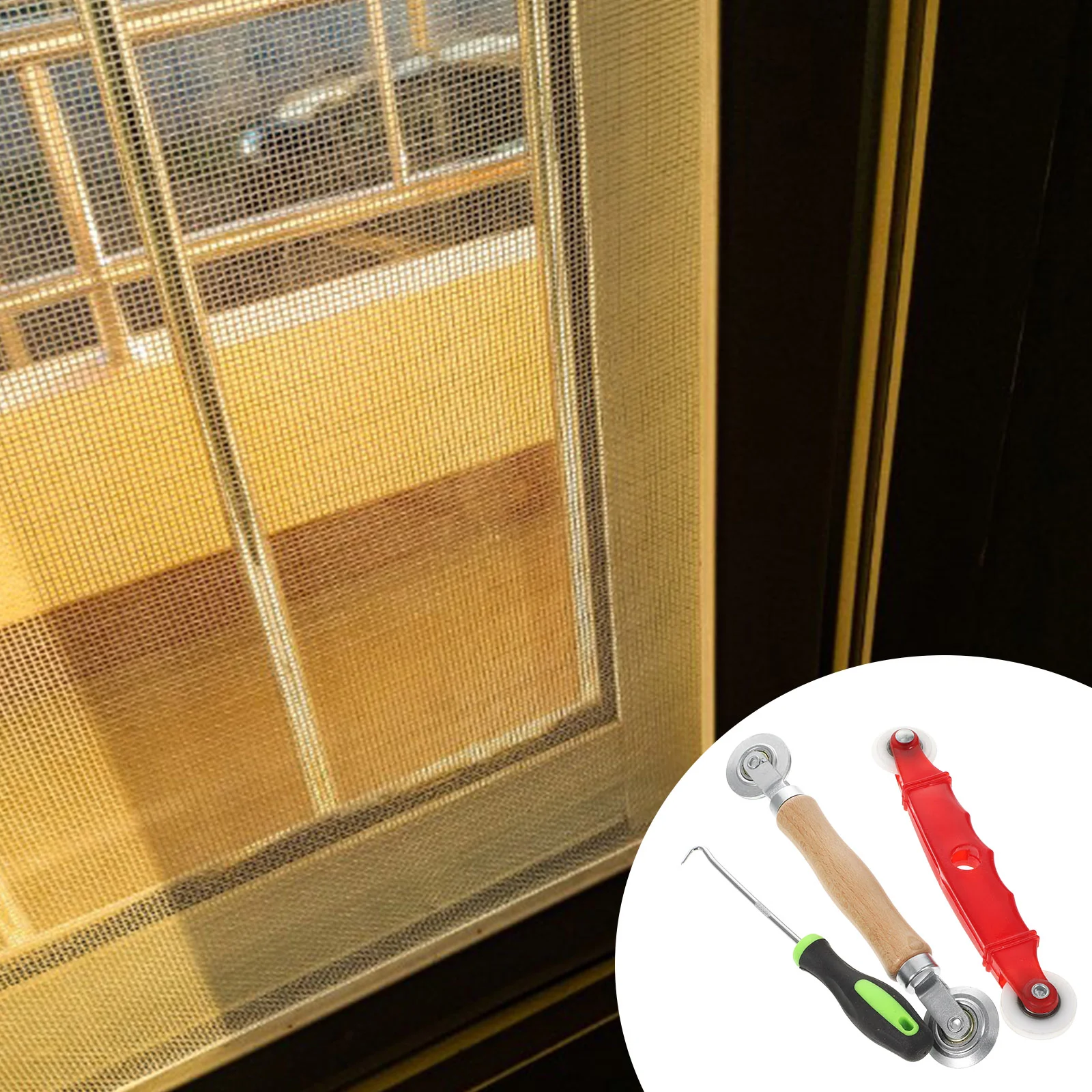 Window Screen Accessories Press Screen Pulley Roller Repair Tools Window Installation Mesh Rolling Kit Screening