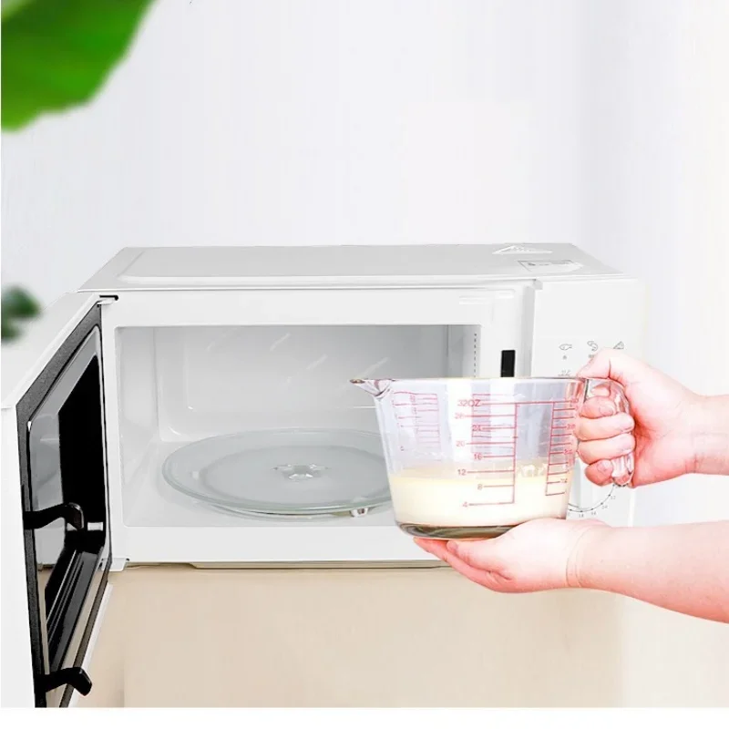 Set Di 3 Brocca Dosatrice in Vetro: Misurino in Vetro Con Manico E Scala, Caraffa Graduata in Vetro Borosilicato Con Coperchio in Bambù, Scala Precisa Ideale per Cuocere, Cucinare E Miscelare