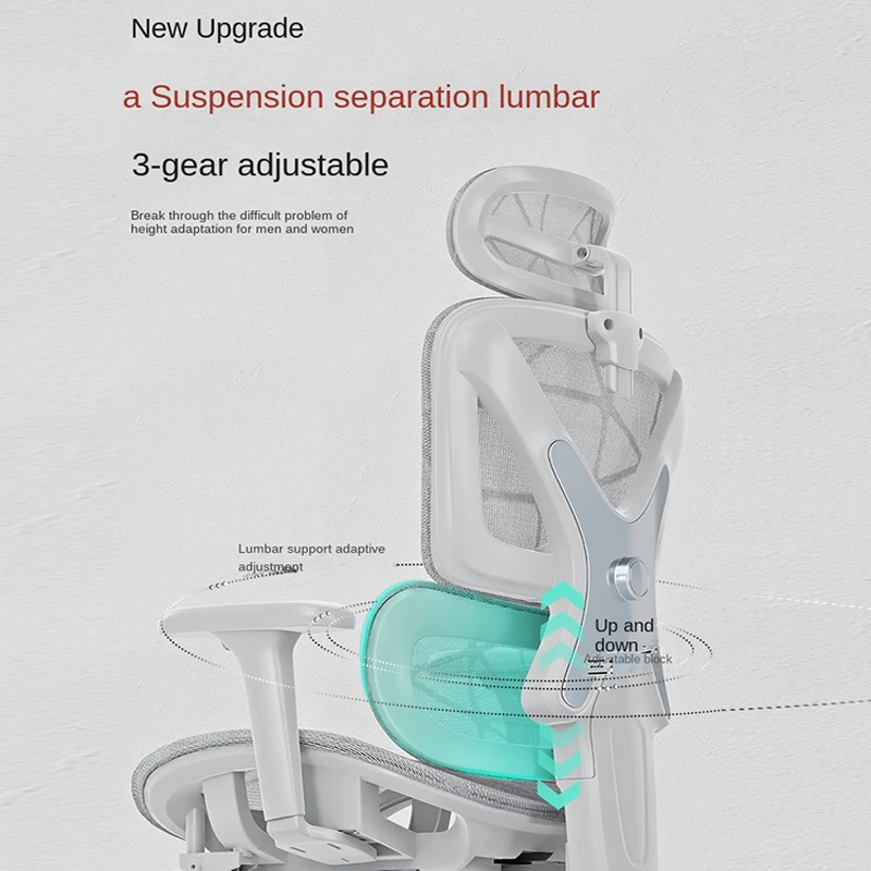 Ergonomic Chair Sedentary Comfort Office Chair Home Study Computer Game Chair Backrest Adjustable Seat With Footrest 5