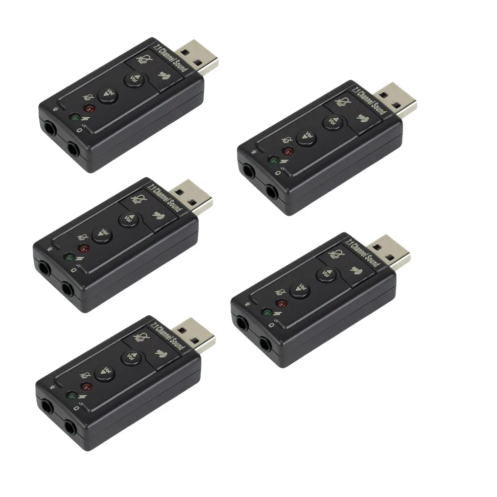 Sound Card Mini USB 2.0 3D Virtual 12Mbps External 7.1 Channel Audio Adapter Portable
