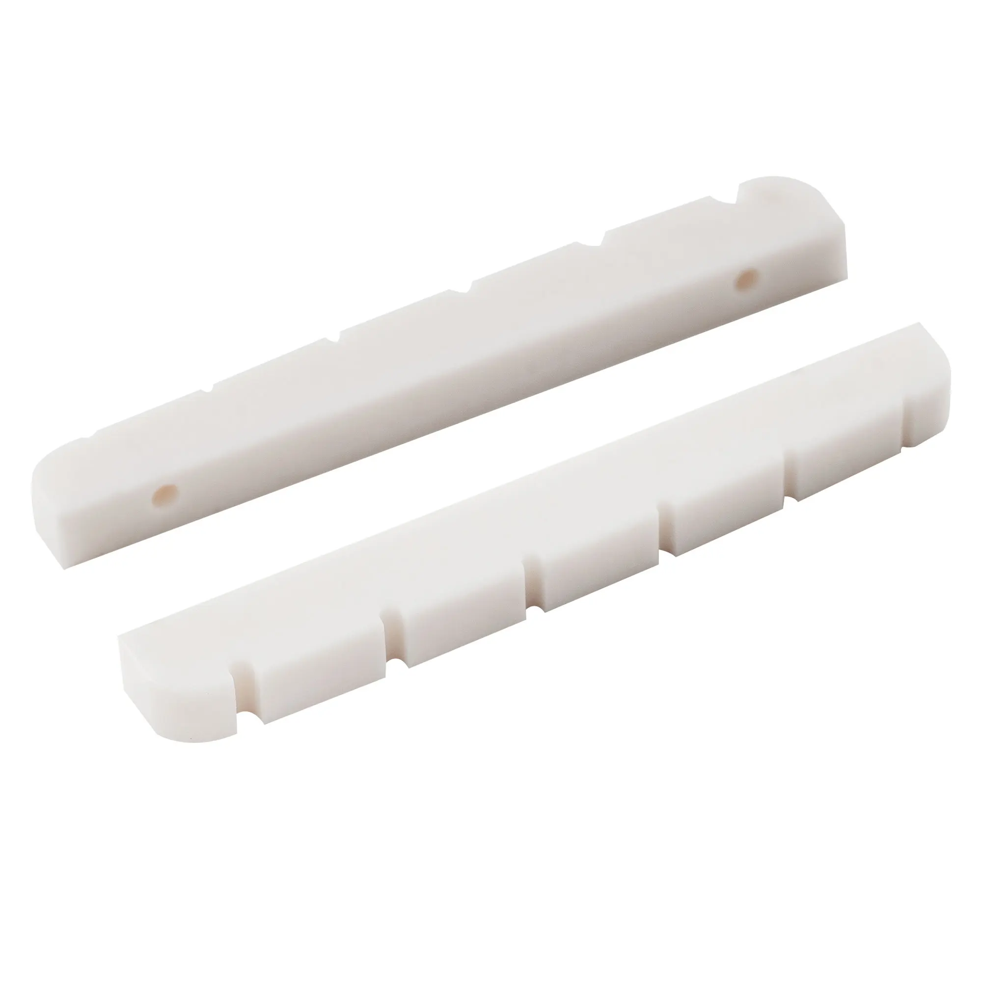 Musiclily Pro Urea-Harz Kunststoff Geschlitzte 42mm ST-Style Tele E-Gitarren-Saitenhalter mit Flachem Boden für 6-Saitige ST Tele (2er-Set) – Detail 15
