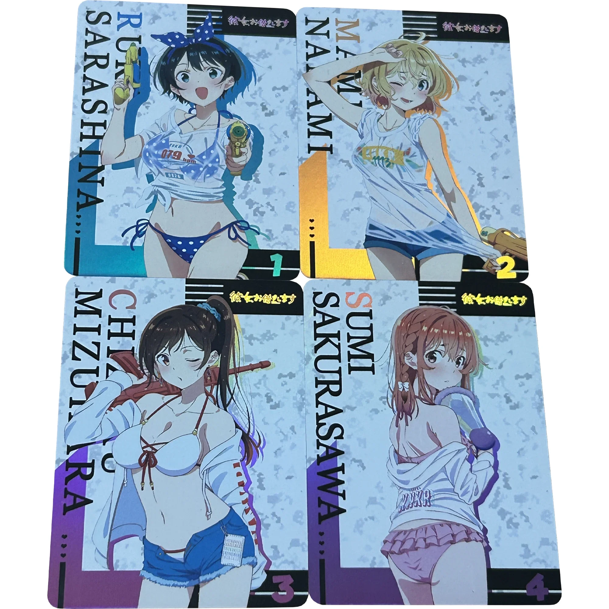 

4Pcs/set Diy Self Made Ichinose Chizuru Asami Nanami Sakurasawa Sumi Flash Cards Kawaii Gift Toy Game Anime Collection Cards