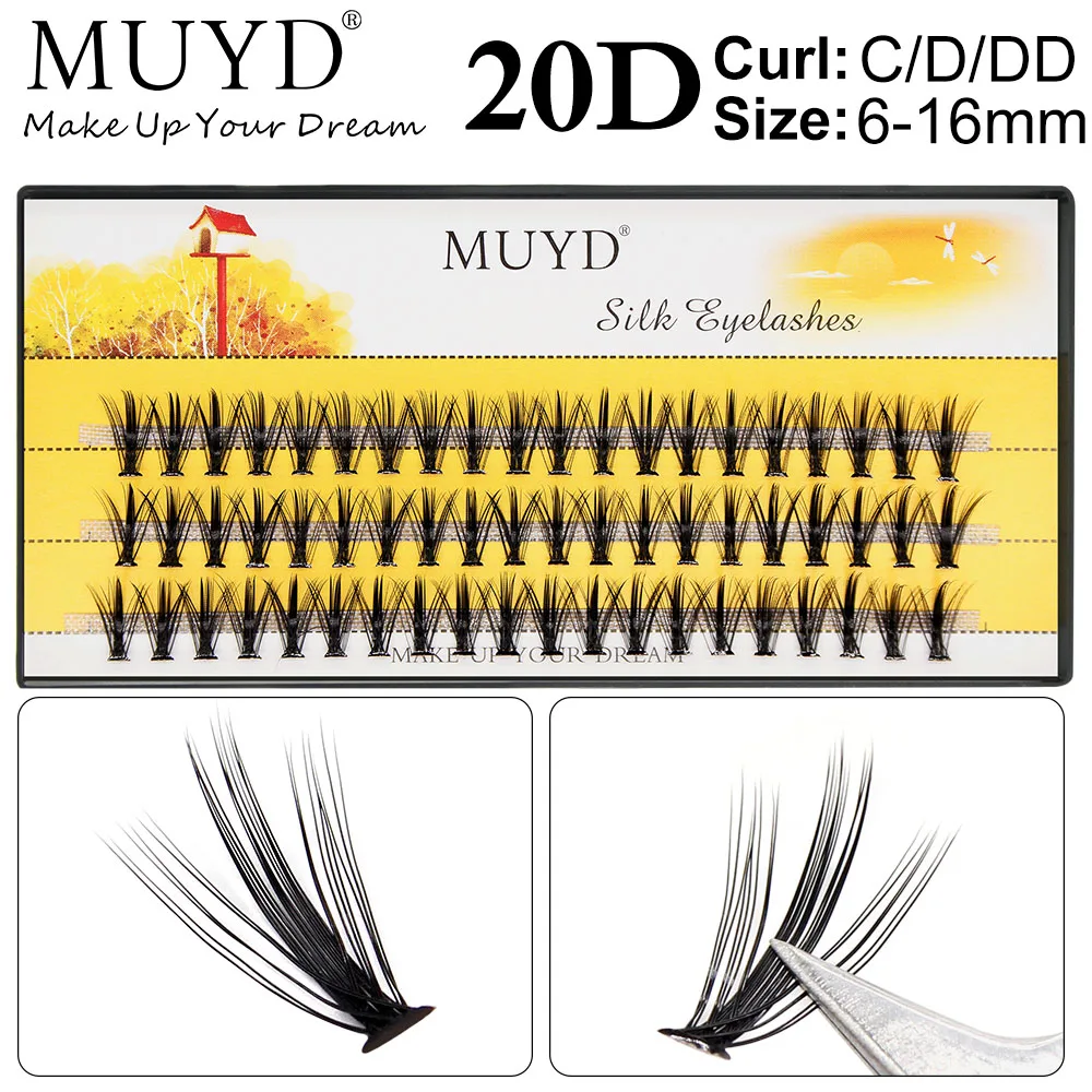 MUYD Russian Curly Natural Mink Eyelashes False Eyelashes 20D Easy To Operate Personal Eyelash Extension Eyelash Cosmetics