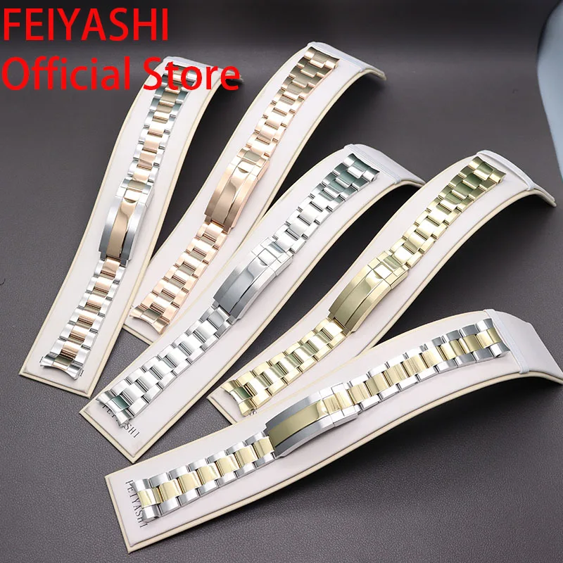 20mm Strap 316L Stainless Steel Men's Watch Bracelet Watchband Parts Wristband For Daytona Oyster Perpetual gmt 36/40mm Case